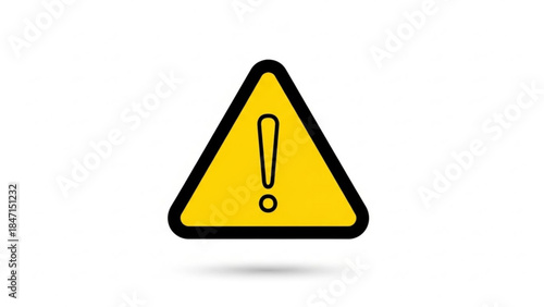 Hazard Warning Sign: A stark yellow warning sign, its striking exclamation mark communicates an urgent alert against potential dangers ahead.