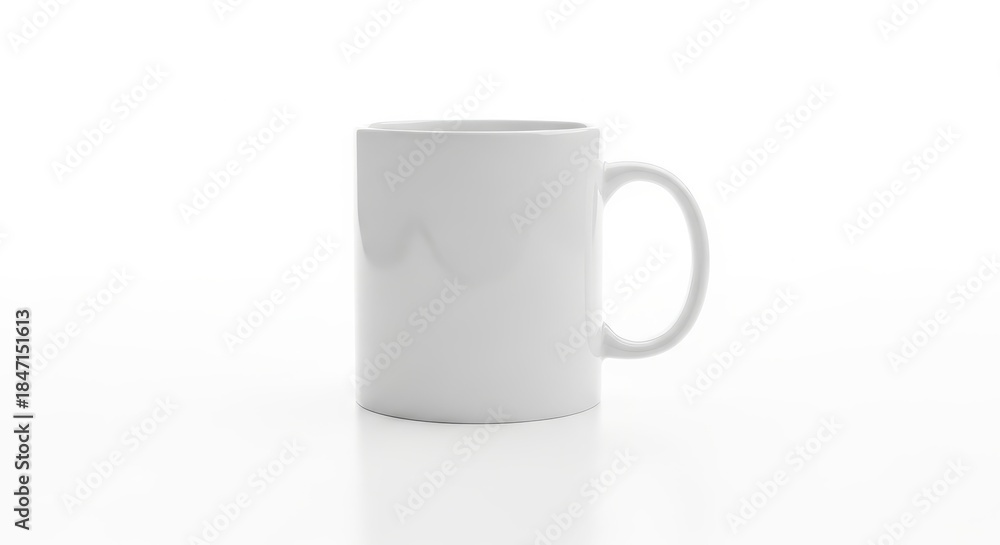 Fototapeta premium Plain white ceramic mug on a white background.