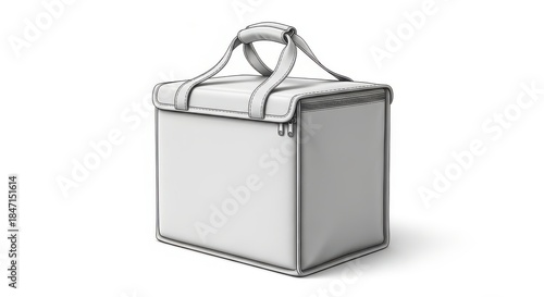 Minimalist white insulated cooler bag.