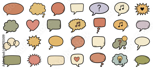 Set of speech bubbles.