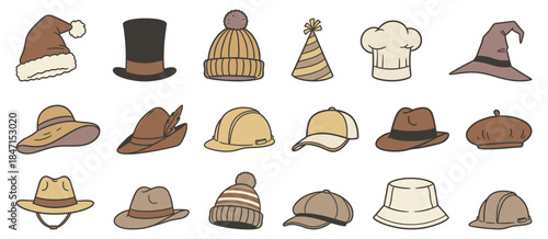 Hats and headgears set