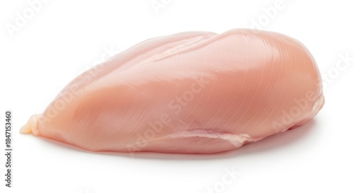Fresh raw chicken breast on white background.