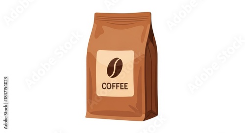 Brown coffee bag with minimalist design.