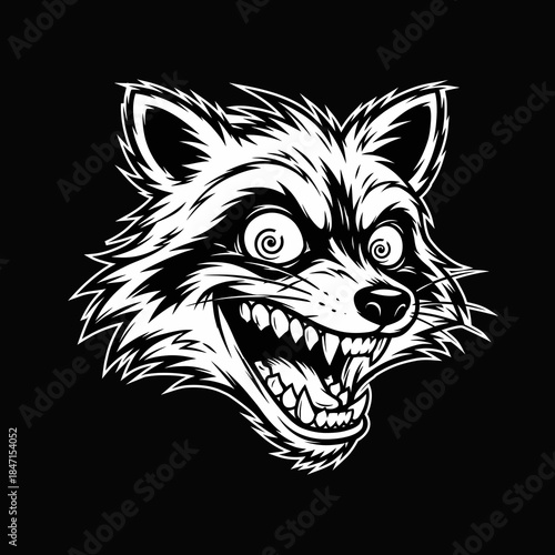 raccoon head vector