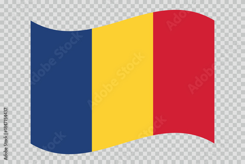 Flag of Romania. Romanian national symbol in official colors. Template icon. Abstract vector background.