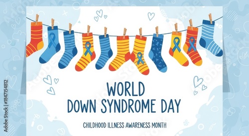Colorful socks celebrating World Down Syndrome Day.