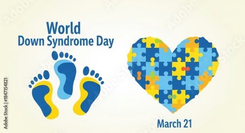 World Down Syndrome Day awareness illustration.