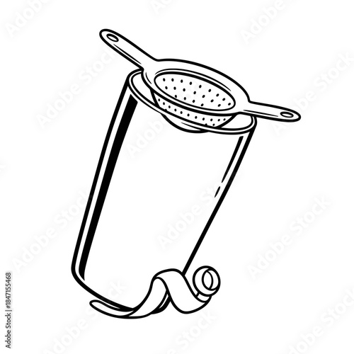 Bartender day shaker silhouette front view mid shake elbows tucked classic grip vector illustration