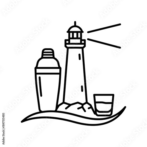 Bartender day shaker silhouette busy festival pop bar minimal plus symbol vector illustration