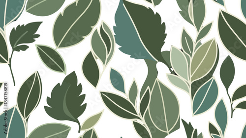 Evergreen Pattern: A vibrant pattern of lush green leaves, evoking a sense of tranquility and the freshness of nature's embrace.