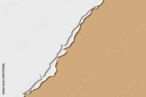 Torn Paper Edge Reveal on Brown Background