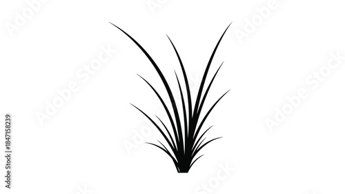 A simple black and white illustration of grass blades emerging from the ground minimalistic design