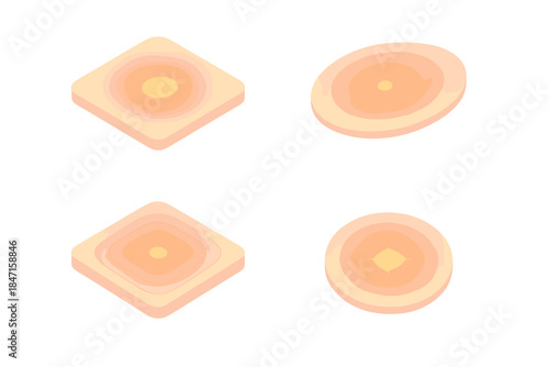 Heat Mapping Concepts. Isometric vector illustration set Heat mapping concepts: glowing thermal zones, gradient overlays, fine