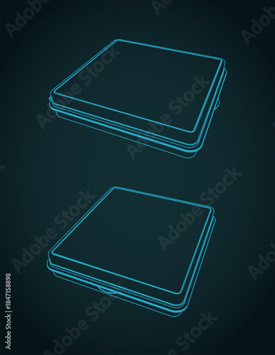 Closed cigarette case sketches