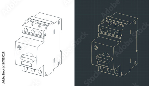 Motor protection switch isometric drawings