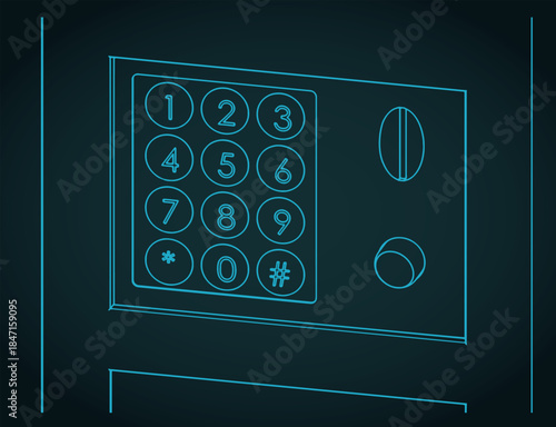 Panel with buttons and a kopeck slot in a vending machine close-up  illustration