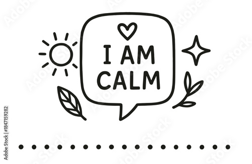 Motivational calm with sun and leaves