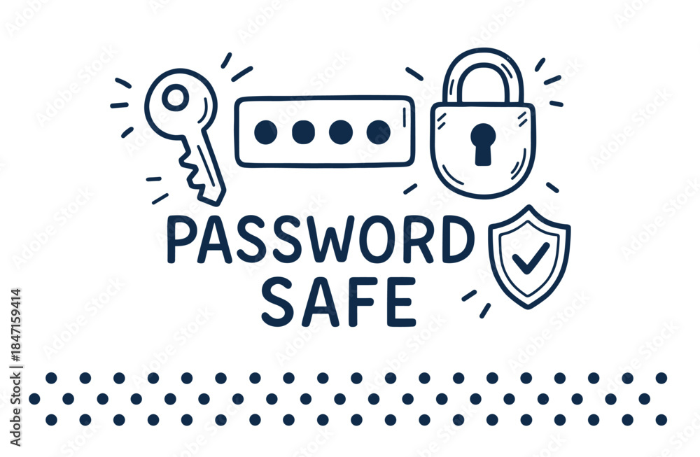 Obraz premium Password security concept: key, lock, and shield