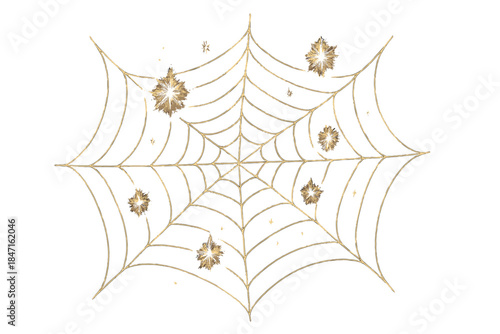 Starlight Spider Web. ute doodle spider web delicately woven from glowing starlight threads, tiny twinkling stars caught in the
