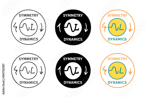 Lagrangian Symmetry Dynamics. Abstract visualization of Lagrangian field equation components forming circular balance of symmetry