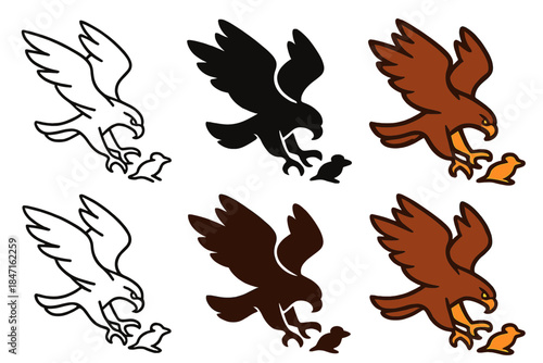 Abstract Predator Pursuit. Hawk Prey Talon, abstract aerial harmony combining dynamic form and the tension of pursuit, first in