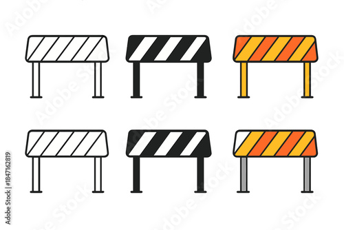 Barrier Stripe Styles. Barrier Stripe Reflect first in line style with thin outline, second in solid style filled shape, third in