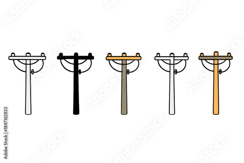 Dynamic Street Pole Styles. Street Pole Wire first in line style with thin outline, second in solid style filled shape, third in