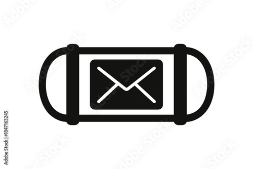 Pneumatic Mail Icon. Solid style icon of a pneumatic tube capsule with mail inside, representing pneumatic citizen mail,
