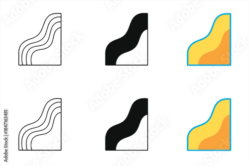 Abstract Edge Interface. Abstract interface between conducting edge and insulating core represented as two tones merging through