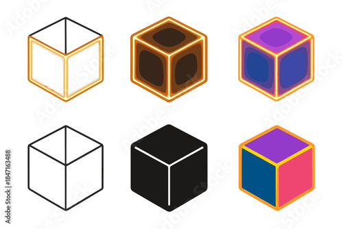 3D Cube Topology. Abstract 3D cube with highlighted edges glowing to indicate protected electron pathways, sleek conceptual