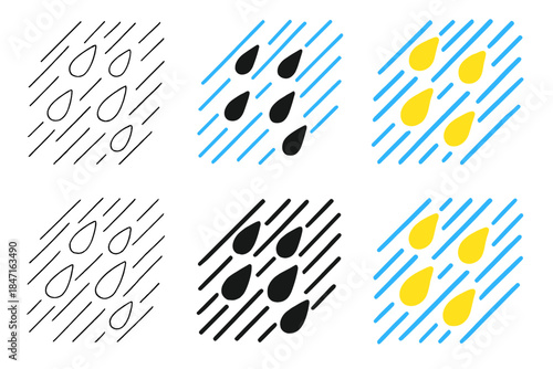 Intersecting Raindrops Design. Abstract pattern of parallel lines intersected by raindrop marks, evoking sound and motion of