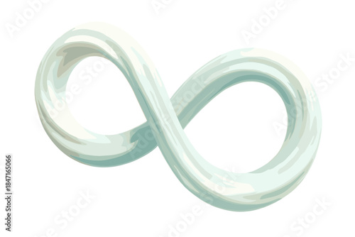 Silky Looping Stream. a silky stream forming continuous loops that symbolize calm persistence, pearl and mint palette, No text, No