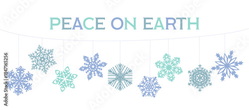 Winter decorations with snowflakes and message