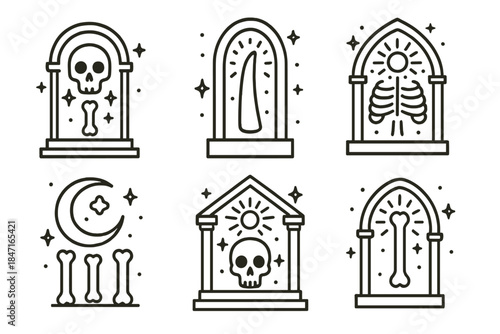 Divine Bone Icons. Icons for: celestial bone monument icons, divine ivory shrine carvings, ethereal tusk relic etchings, radiant