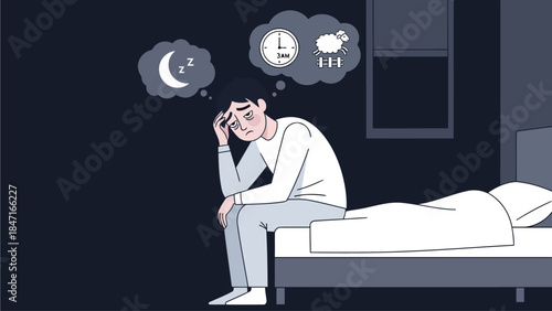 Corporate Medical Illustration of Insomnia
