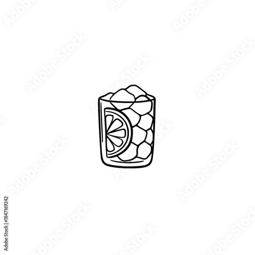 Italian Aperitivo Drink - Hand drawn Icon flat vector design.