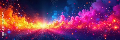 Rainbow gradient can explodes, vibrant line art style, burst, cute, modern