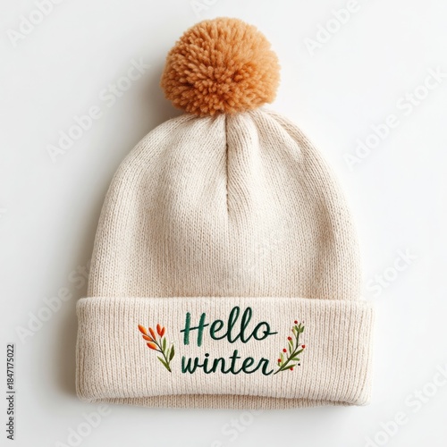 Cozy winter hat with embroidered 
