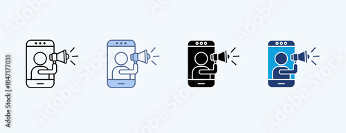 Influencer Multiple Icon Illustration Vector