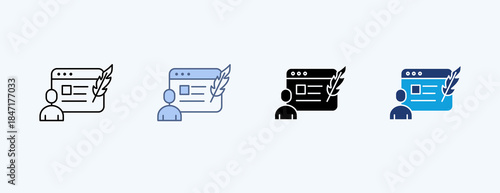 Blogger Multiple Icon Illustration Vector
