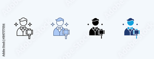 Vlogger Multiple Icon Illustration Vector