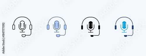 Podcasting Multiple Icon Illustration Vector