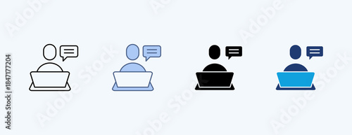 Blogging Multiple Icon Illustration Vector