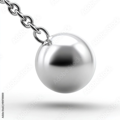 Captivating pendulum in mid swing isolated on white background for art and design concepts