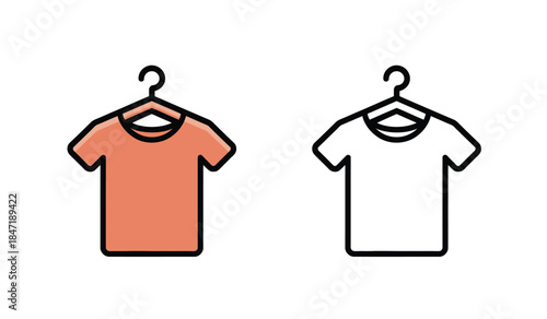 Two Tshirts on Hangars Isolated on Transparent Background