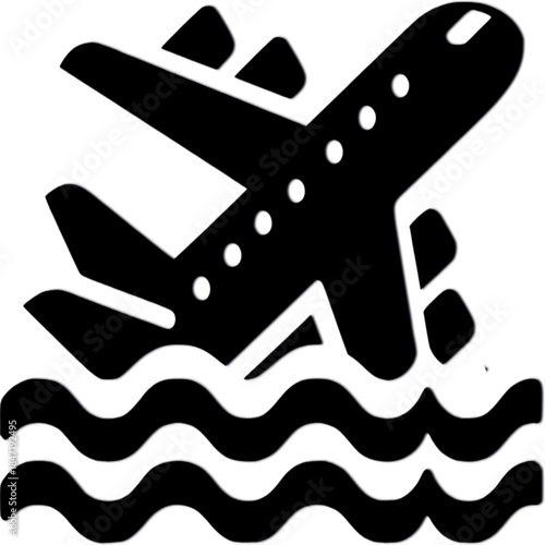 Plane Landing in the Sea: A dynamic image depicts a plane gracefully touching down on the ocean's surface, a symbol of travel and exploration.