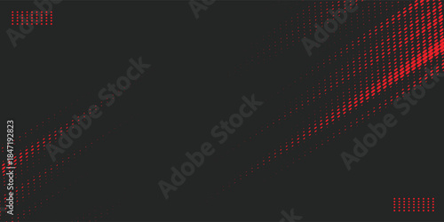 Dynamic black and red grunge halftone abstract background with diagonal brush stroke texture, modern and bold design suitable for sports posters, gaming banners, racing themes, digital advertising.