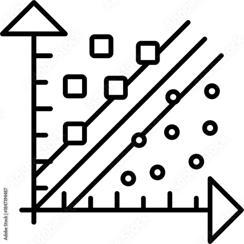 Support Vector Machine Outline Icon