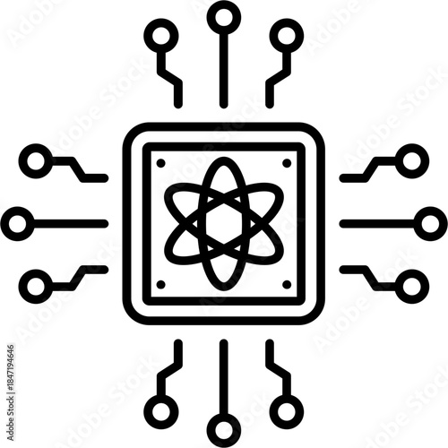 Quantum Computing Outline Icon