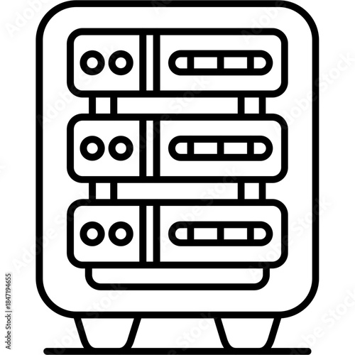 Server Rack Outline Icon